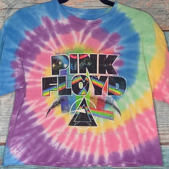 Pink Floyd Tie Dye Crop Top Medium - Picture 2 of 5